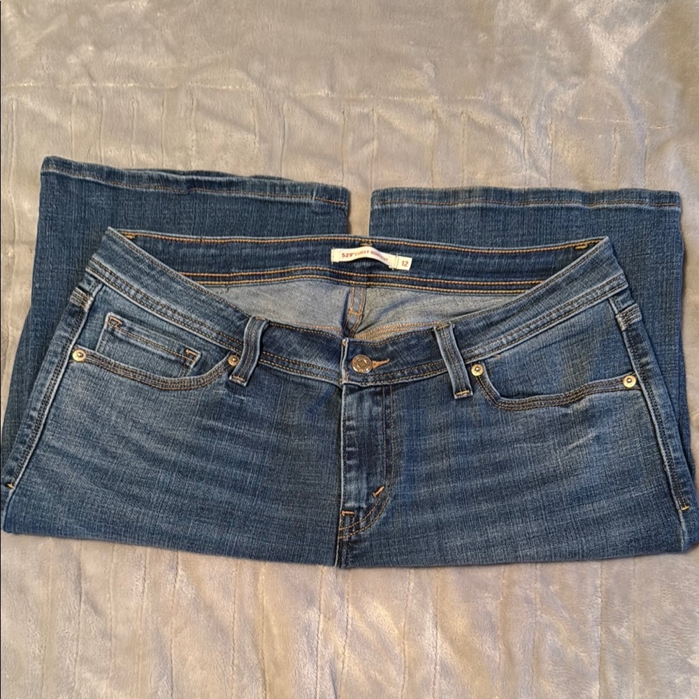 Levi's 529 Curvy Boot Cut Blue Jeans with Classic Indigo Wash